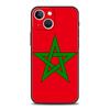 Morocco Flag Soccer Luxury Protection Soft Phone Case For iPhone 13 15 14 12 11 Pro MAX XR X SE XS 7 8 Plus Black Full Cover