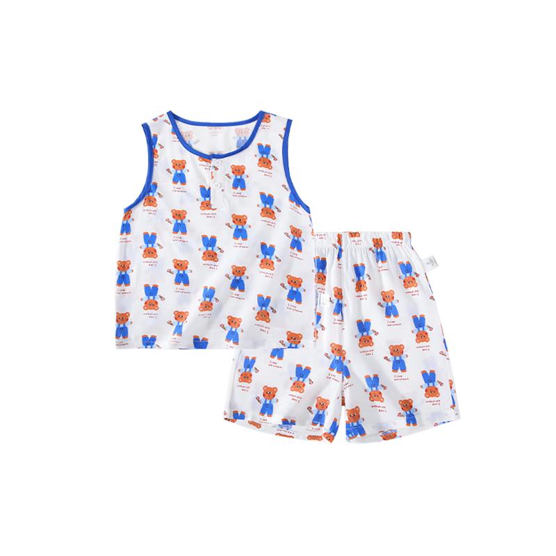 Classic Teddy Unisex Kids Summer Breathable Vest & Shorts Set 90