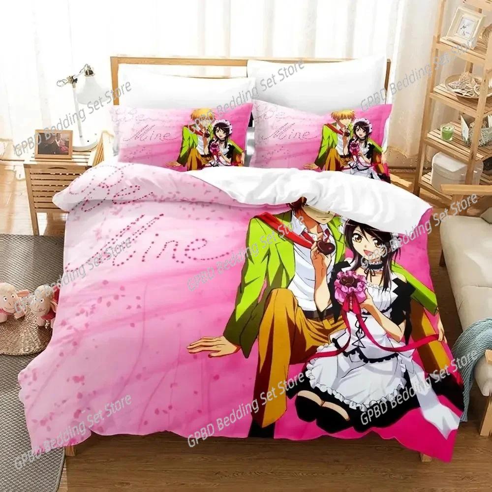 Comforter Anime Kaichou Wa Maid-Sama Usui Takumi Misaki Bedding Set 3D Printed Suitable For Bedroom Kids