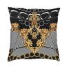 Golden Baroque Elegance Style Square Pillowcover Home Decorative Cushion Cover Throw Pillow for Car Doublesided Printing