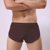 Men Sexy Boxer Underwear Low-rise Elastic Waistband Boxer Briefs Solid Color Full Hip