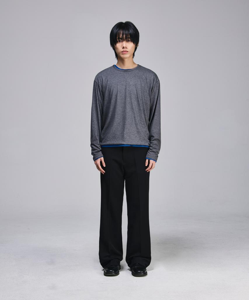 SIGNATURE [Summer Fabric Added] Semi-Bootcut Slacks [Black]