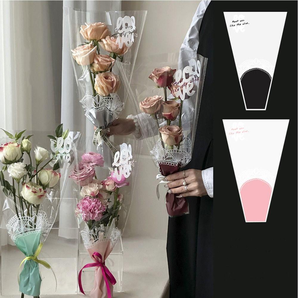 20/30PCS Wrapping Sleeve Bouquet Packing Bag Transparent Flower Packaging Bag  Valentine's Day