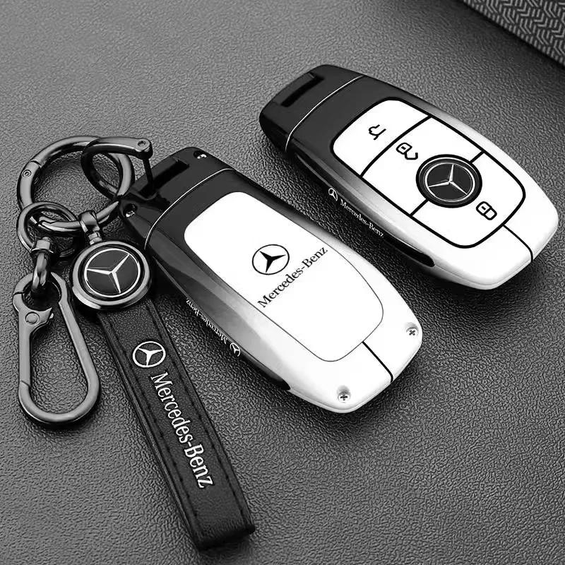 Zinc Alloy Car Remote Key Case Cover Shell For Mercedes Benz A C E S G Class GLC CLE CLA GLB GLS W177 W205 W213 W222 X167 AMG FF2