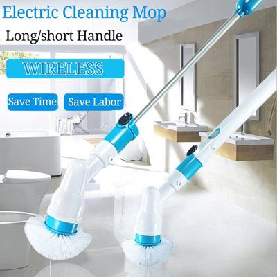 Electric Spin Scrubber Turbo Scrub Cleaning Brush Bathroom Cleaner with Extension Handle