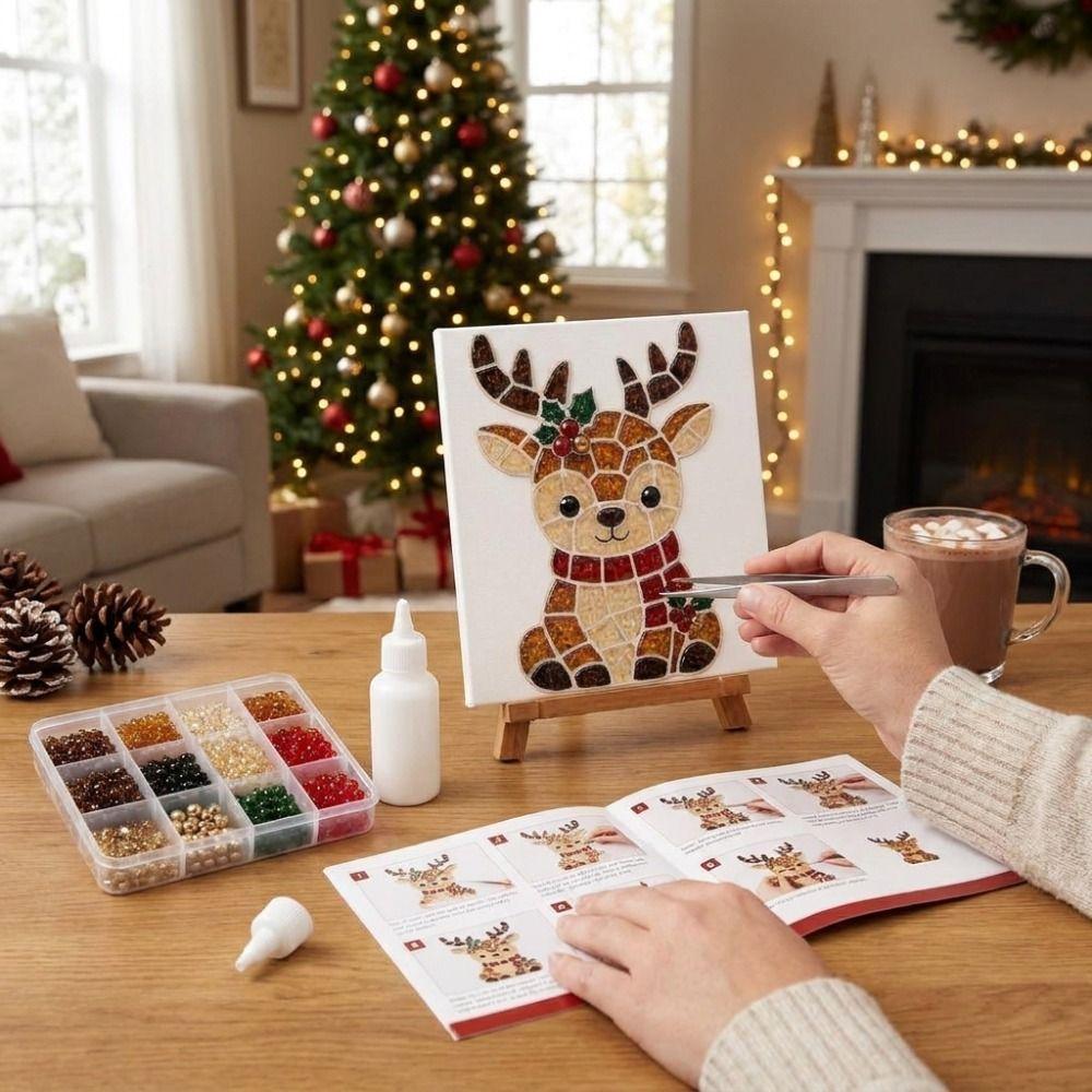Colorful Glass Christmas Sea Glass Painting Art Set DIY Sea Glass Mosaic Set Christmas Decor