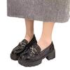 Leather British Style Small Leather Shoes Women's 2024 New Spring Platform One-pedal Women's Shoes Popular High-end Loafers