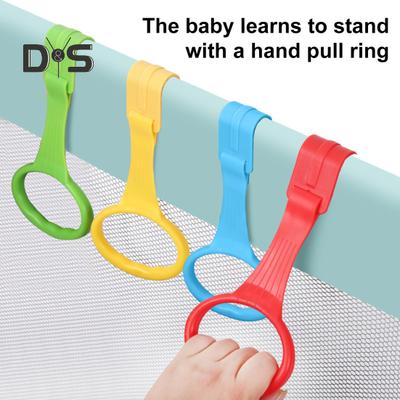4Pcs Baby Pull Up Rings for Walking Exercises Easy Install Baby Gym Stand Up Assistant Rings Cute Baby Cot Hanging Rings for Infant Coordination