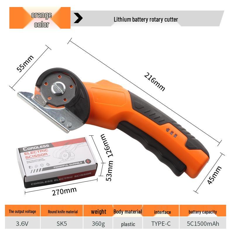 Compact Electric Rotary Fabric & Leather Scissors