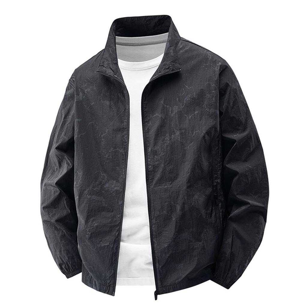 Men's Summer Light And Solid Color Outdoor Loose Large-sized Sun-protective Clothing, Waterproof Windbreaker Jacket