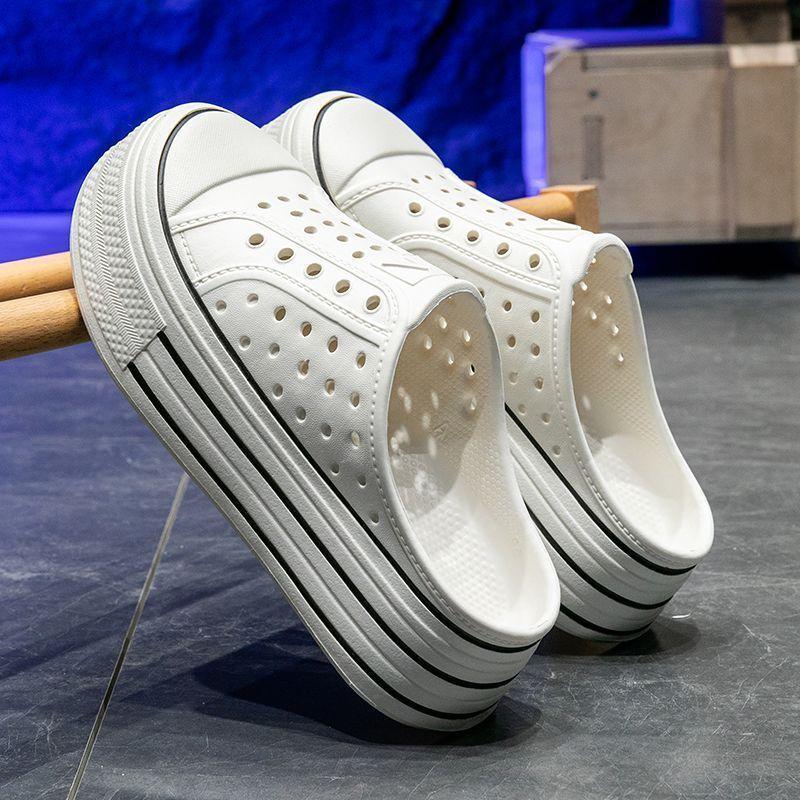 

Летние Баотоу женские сандалии на толстой подошве для улицы, нескользящие, на мягкой подошве, универсальные, увеличивающие рост, дышащие, с перфорацией, сандалии, корейская версия, инс 40-41 Suitable for 39-40 feet