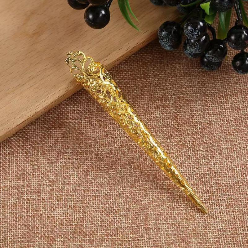 Peacock Belly Dance Prop False Nails 5Pcs Shiny Indian Thai Dance Finger Jewelry for Stage Performance