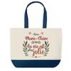 Shopping Bag - PLANETEE - Marie-Claire « Life Is Prettier » - Blue Background - Cotton 40x45 Cm - Large Size