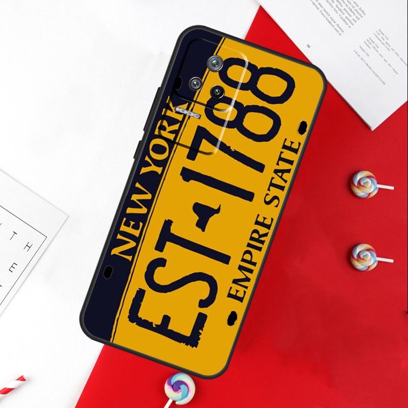 License Plate Number Cover For Xiaomi 13T 11T 12T 14T Pro 13 14 15 Ultra POCO X7 Pro X3 X5 X6 F5 F6 M6 Pro Case