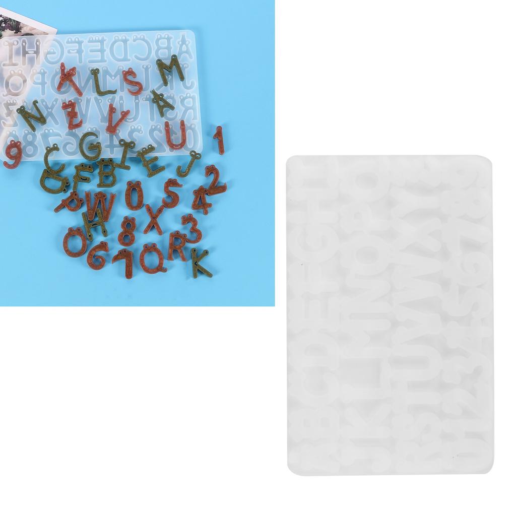DIY Casting Mold English Alphabet Number Cookies Molds Cake Jewelry Keychain Decoration