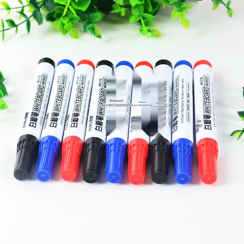 Non-Marking, Long-Lasting Water-Based Whiteboard Markers - Black, Red & Blue, Slow-Dry Formula for Enhanced Creativity.