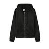 Women Autumn Sweatshirt Jacket Solid Color Hoodie Coat with Long Sleeves Drawstring Pockets Zipper Closure