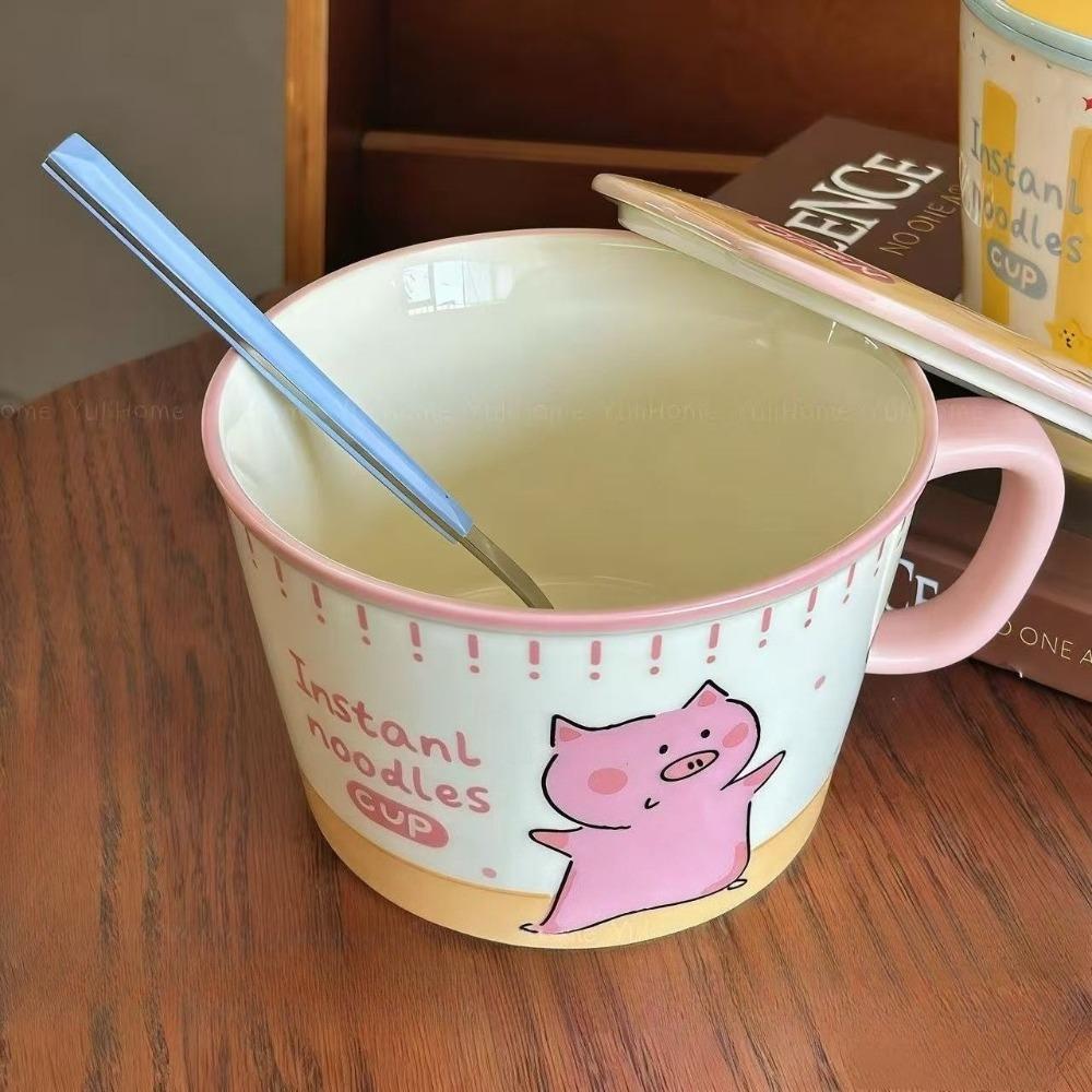 Lamb Instant Noodle Bowl with Lid Dormitory Students' High-value Noodle Bowls, Microwave Rice,Canteen Cooking,Special Tableware