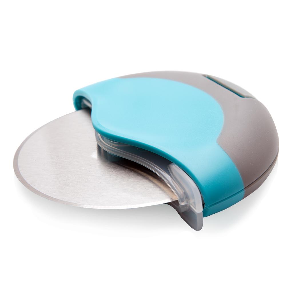 Best Selling Blue Green Easy Cleaning Detachable Protective Blade Guard Stainless Steel Super Sharp Pizza Cutter Wheel