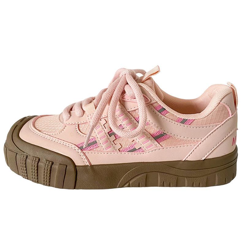 

BE-6833 latex insole/platform white shoes women s shoes ugly cute 2025 spring new niche board shoes casual shoes 35 розовый