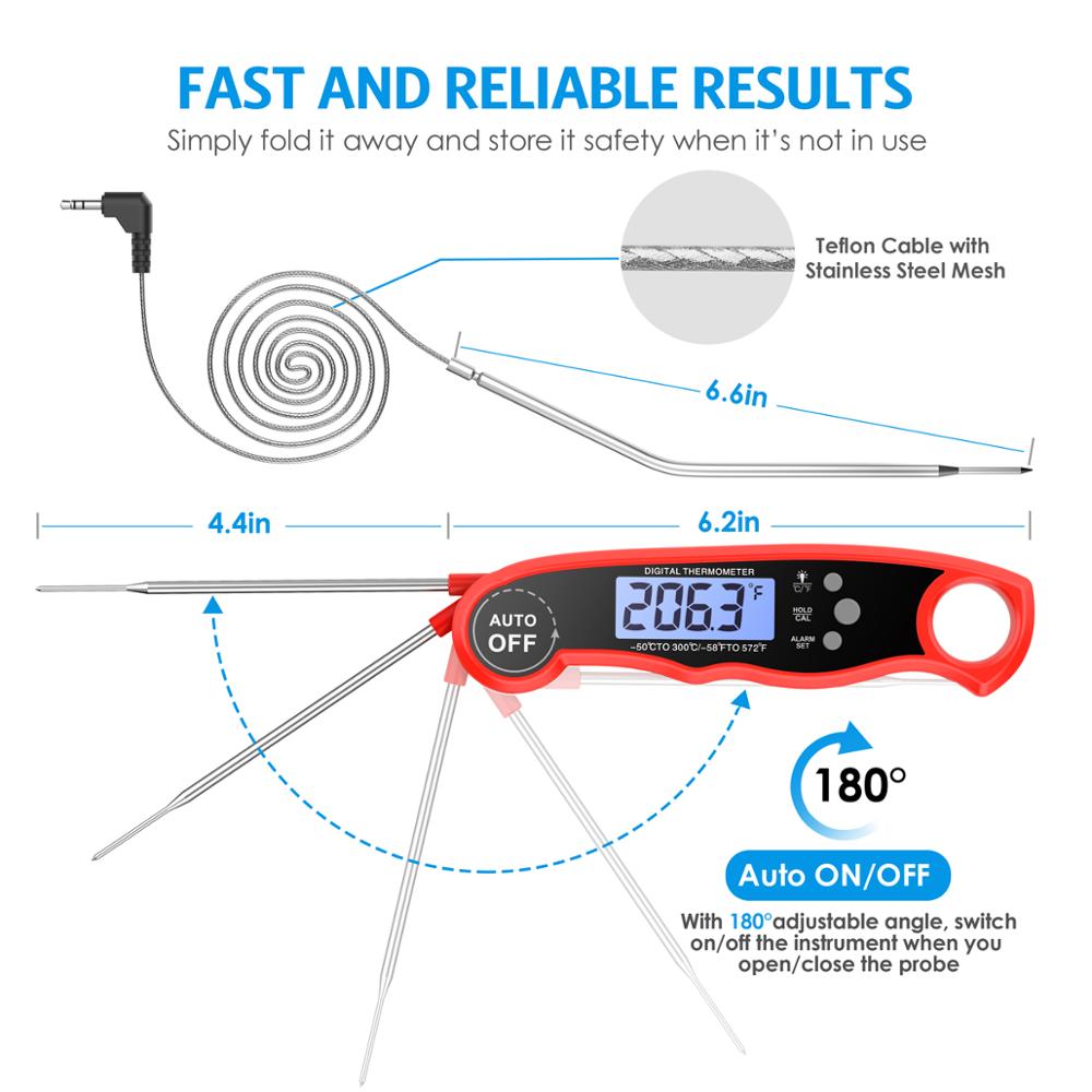 Food Thermometer Digital Kitchen Bbq Thermometer Meat Water Milk Cooking Probe BBQ Electronic Oven Waterproof Kitchen Tools