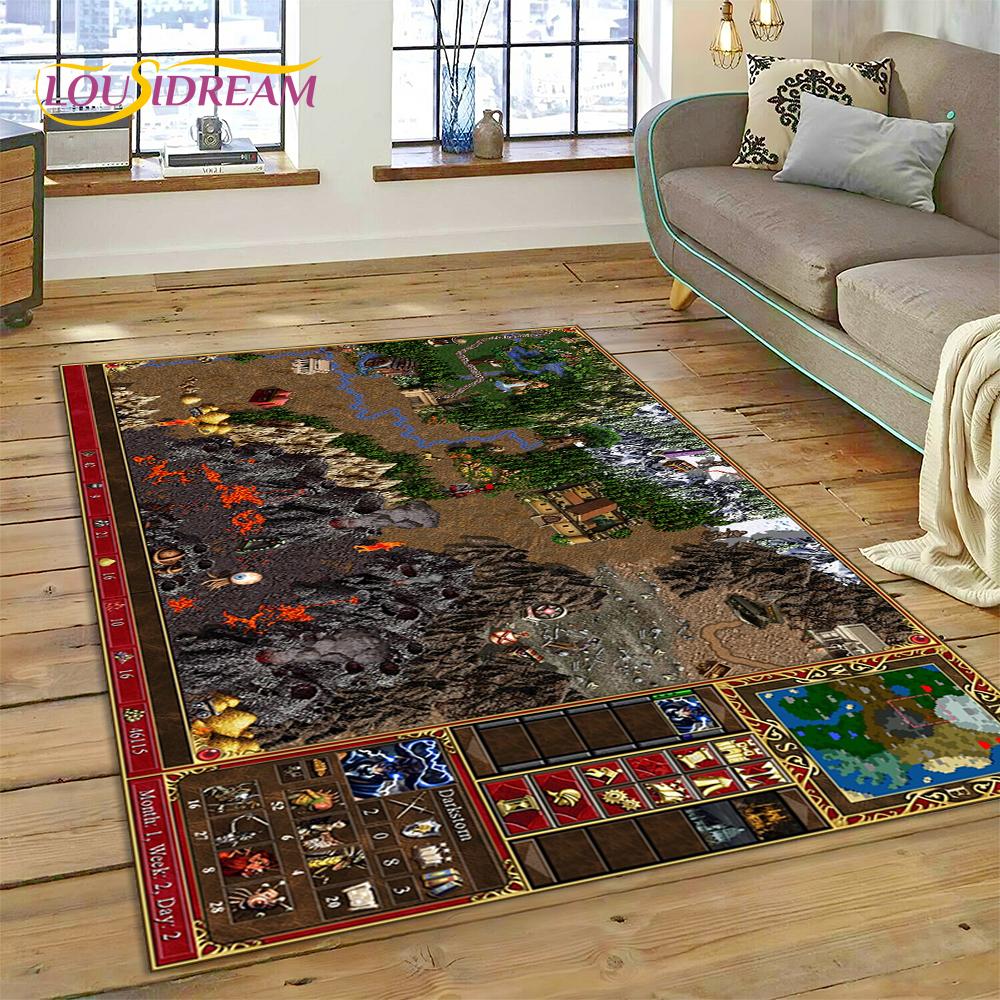 HD Heroes of Might and Magic Retro Games Rug Carpet for Living Room Bedroom Decor,Floor Mat Non-slip Decoration for Sofa Doormat