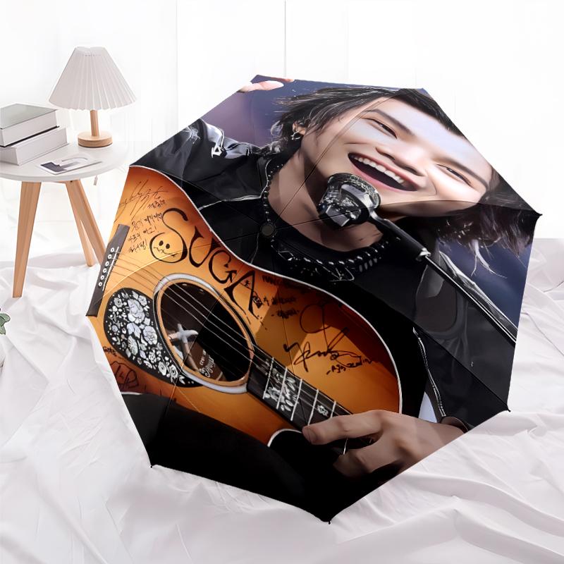 Printed Min YoongiPrinted Folding Umbrella,Outdoor,Leisure,And Travel Umbrella,Durable Umbrella Fabric,Birthday And Holiday Gift