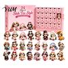 Interaktives Feiertagsspiel Shih Tzu Adventskalender, 24-Tage Countdown Spielzeug-Set mit Mini-Hundefamilie zu Weihnachtsfiguren, Baumhänge-Dekoration, Geschenk