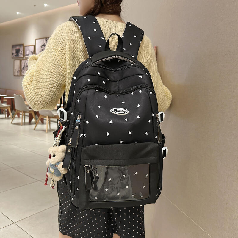Preppy Student School Bag Lightweight Large Capacity Backpack