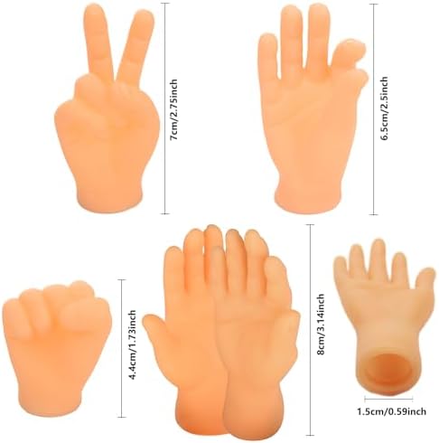 ZIOYA 18 Pieces Mini Tiny Hands Finger Puppets Set, Ideal for Kids Toys, Pet Parties, Halloween Tricks and Pranks