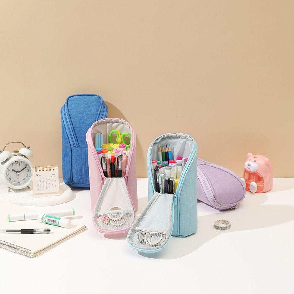 Standing Pen Bag Multi-function Vertical Pencil Case Pencil Holder School/Office Supplies