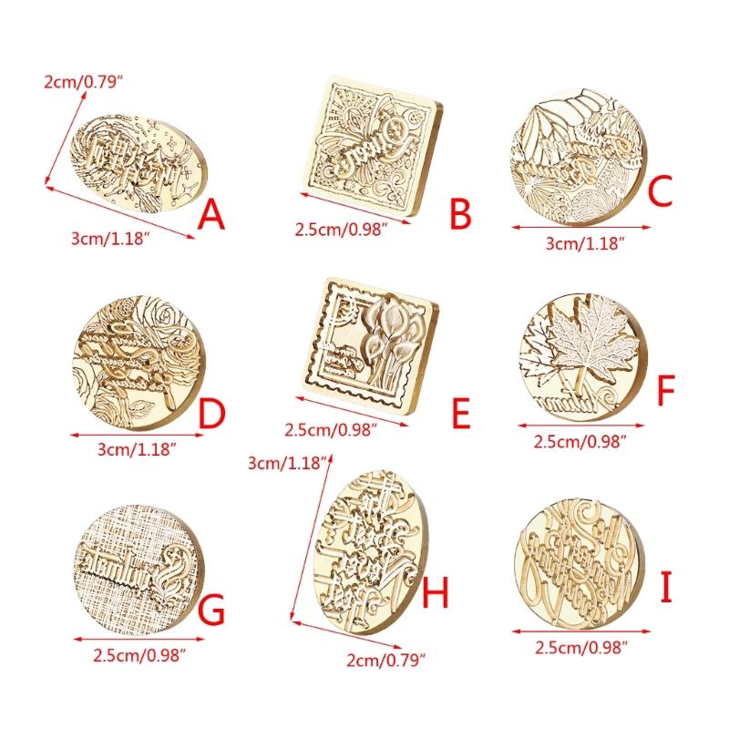 Wax Seal Stamp-Words Phrases Sealing Wax Stamp Flower Sealing Stamp for Envelope Wedding Invitations Card Decorations
