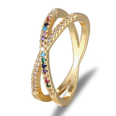 Nidin Top Quality Colorful Rainbow CZ Ring For Women Girls Fashion Engagement Wedding Band Charm Party Jewelry 10 Styles Choice