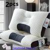 2PCS Pillow Knitted Neck Pillow for Side, Back and Prone Sleeping, Bed Pillow, Deep Sleeping, Removable Pillowcase, Bedding