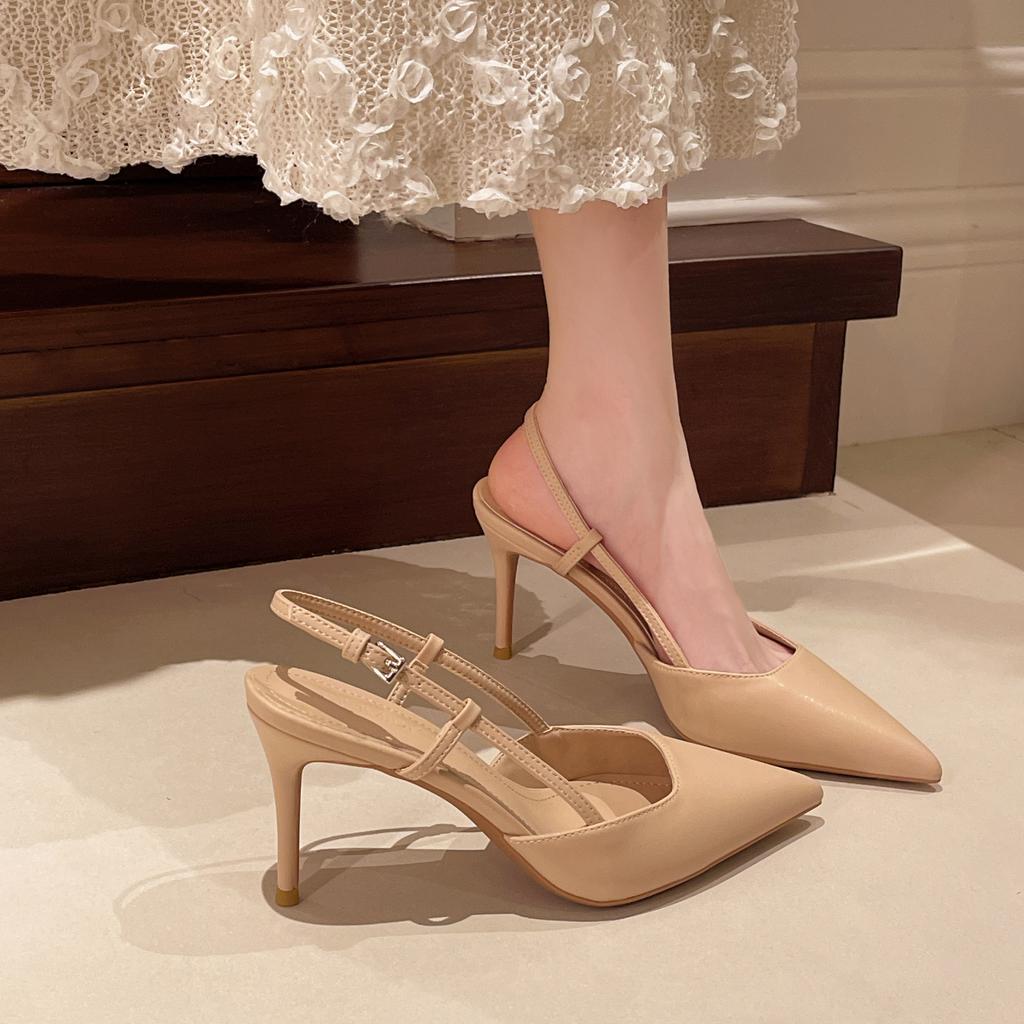 New Fashion Summer Women Pumps Woman Buckle Beige Single Shoes Square Heels Comfortable Dress Party Shoes