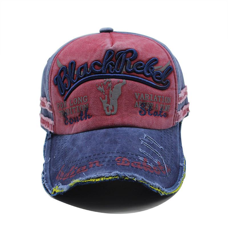 Retro Bull Head Baseball Cap Washed Full Hat Edged Sun Hat Men'S And Women'S Baseball Caps