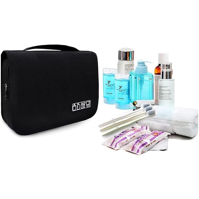 Men's and Women's Waterproof Travel Cosmetic Bag Large Black Organizer XXL