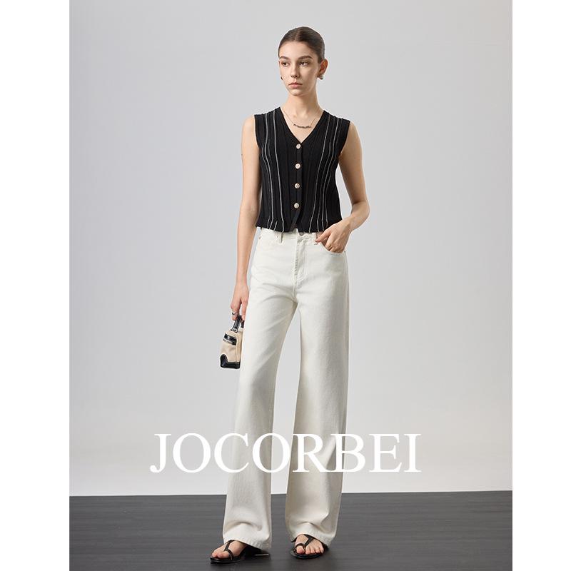 

JOCORBEI Classic Women s White Narrow Straight Leg Jeans, Size 26, Floor-Length Cotton Denim 29 белый