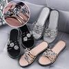 Women's Beach Flat Bottomed Rhinestone Flip Flops Are Lightweight And Casual Suitable For Wearing The Outside With Flip Flops