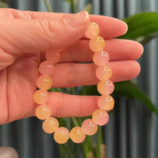 Beads Bracelet Contrast Color Elastic Rope Handmade Polishing Faux Crystal Beaded Bracelet Jewelry Accessories