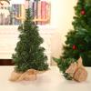 Christmas Tree Table top Decoration With Natural Burlap Base For Home Office Holiday Decoration