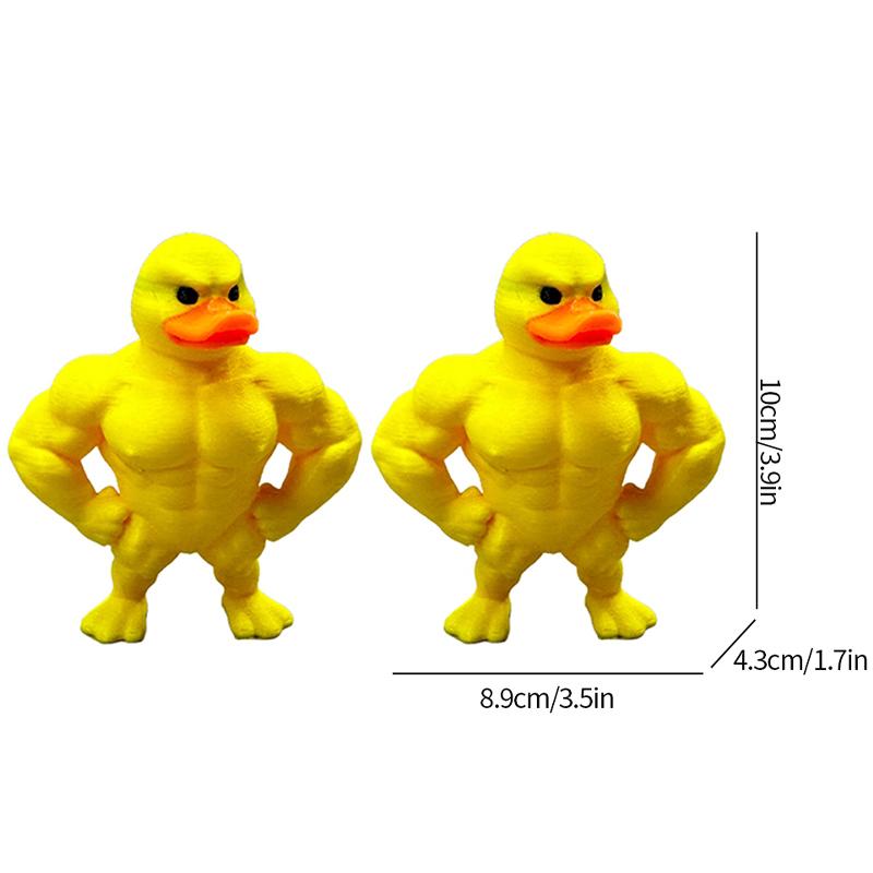 2025 3D Muscle Duck  Creative Bookshelf Whimsical Figurine Crafts Duck Statue Desktop Ornament Christmas  Halloween Gift