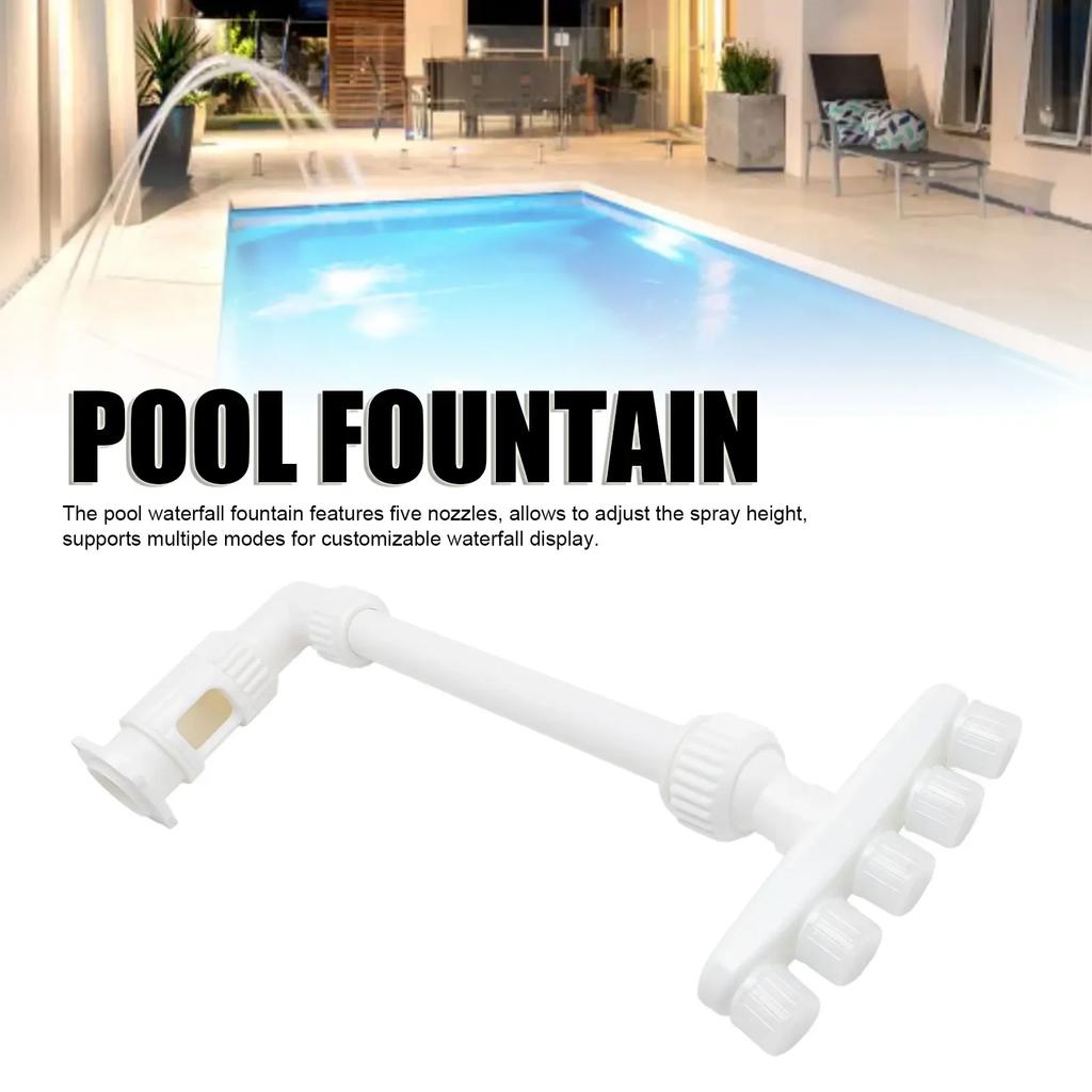 Pool Fountain 5 Nozzles Adjustable Height Swimming Pool Waterfall Sprinkler For Fish Pond Garden