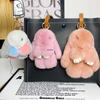 Mini Rex Rabbit Fur Pom Pom Keychain Bag Charm Keyring