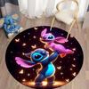 1pc Anna & Stitch Round Area Rug , Playroom Bedroom Living Room Indoor Decor Rug , Perfect for Leisure Areas , Bedside , Cloakroom , and Out