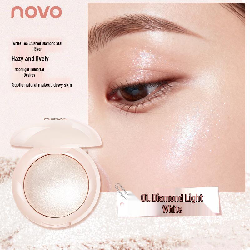 Novo Luminous Monochrome Highlight Powder for Natural Brightening and Contouring 5.5g алмазно-белый