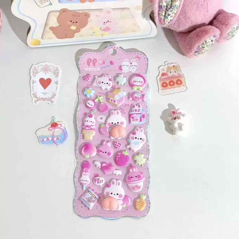 Oriana Butt Squishy Stickers Cute Character 3D Marshmallow Soft and Squishy Squeeze Stickers for Sticker Album Decoration of - [Set 2]