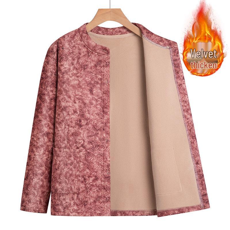 

Теплый термобельевой комплект для пожилых женщин - Толстый с плюшем, зимний стиль 2XL (105-125 jin)