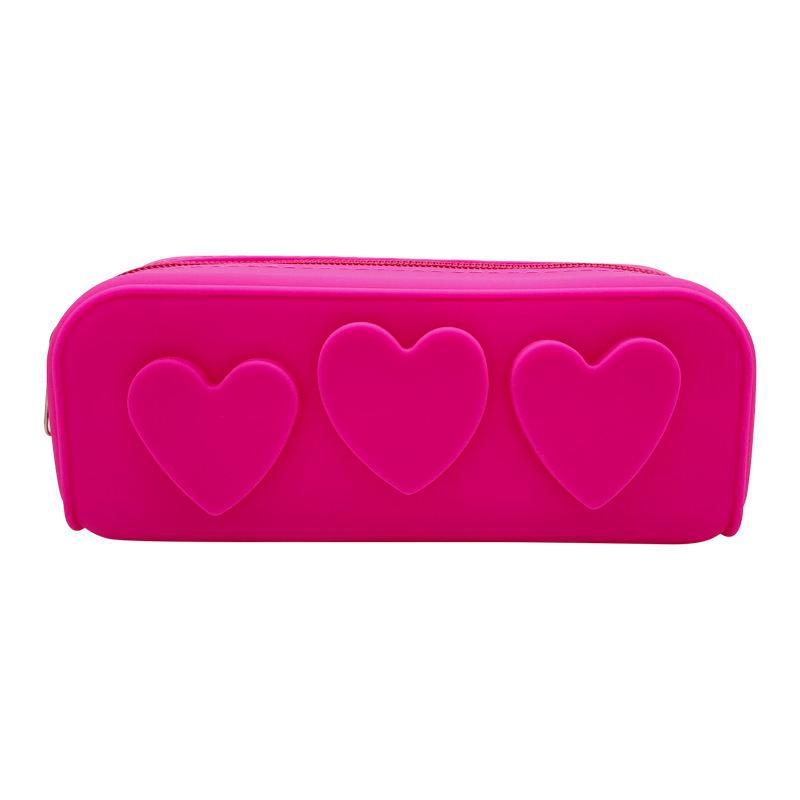 Silicone Pencil Case: Easy-Clean Cosmetic & Stationery Storage Bag, Large Capacity for Outdoor Travel.