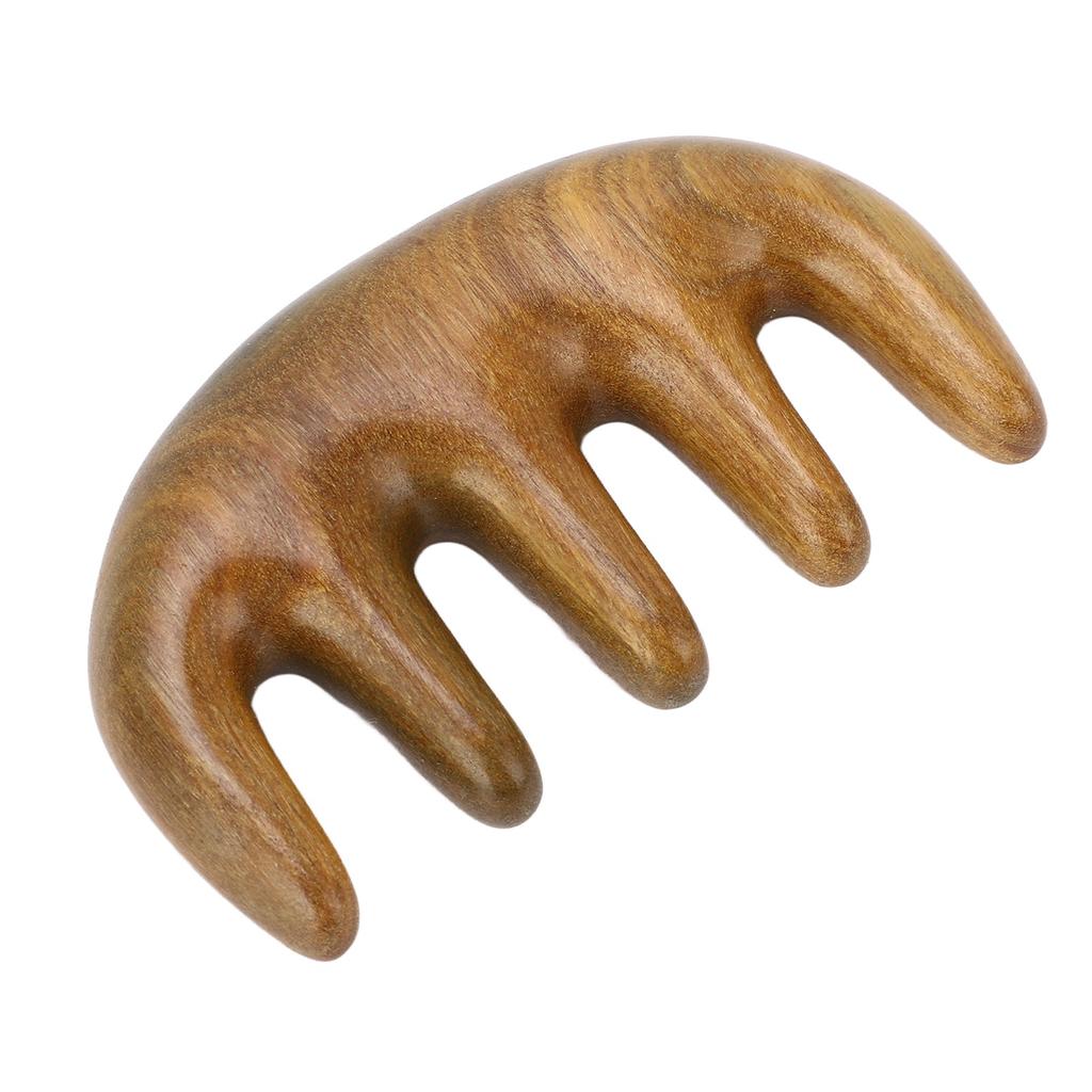 Scalping Massage Comb Handheld Green Sandalwood Massager Wide Tooth Scalping Massage Comb